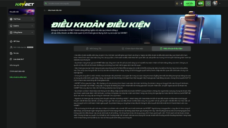 Tìm hiểu điều khoản điều kiện HAYBET là gì?