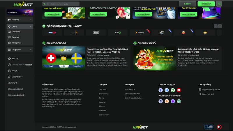 HAYBET hiện đang hoạt động trên Webgame và app cho Mobile