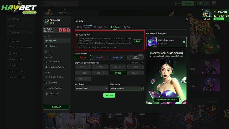 Hướng dẫn nạp tiền HAYBET chi tiết và an toàn nhất Hướng dẫn nạp tiền HAYBET chi tiết và an toàn nhất