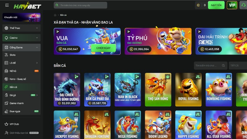 Top game bắn cá đổi thưởng ăn tiền trên Haybet phải thử 2025 Top game bắn cá đổi thưởng ăn tiền trên Haybet phải thử 2025