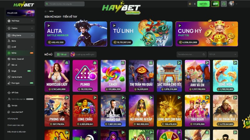 Điểm danh Top game nổ hũ Haybet tỷ lệ thắng cao hiện nay Điểm danh Top game nổ hũ Haybet tỷ lệ thắng cao hiện nay