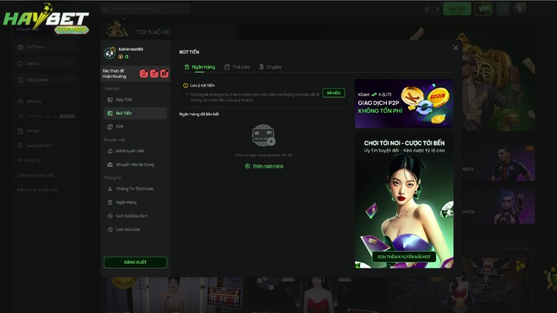Tìm hiểu những ưu điểm nổi bật của cơ chế rút tiền HAYBET