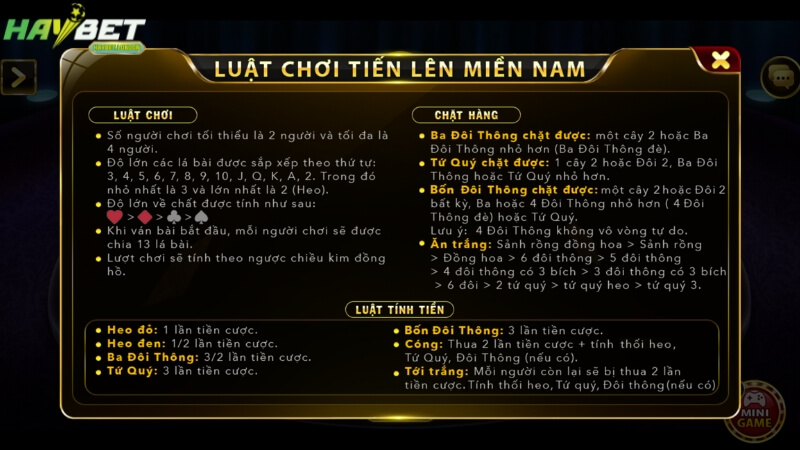 Hướng dẫn cách chơi Tiến Lên HayBet chi tiết cho người mới