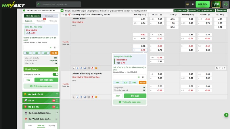 Cách đọc kèo chấp 1 trái tại Haybet chi tiết cho tân thủ Cách đọc kèo chấp 1 trái tại Haybet chi tiết cho tân thủ